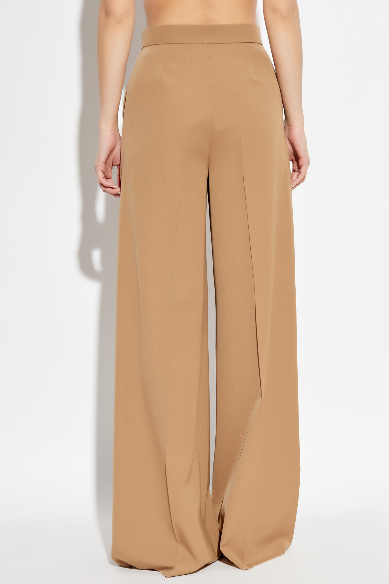 パンツ Max Mara Camel wool Ninfa wide-leg pant (2511131011600 003) Gabardine wool trousers, camel | 